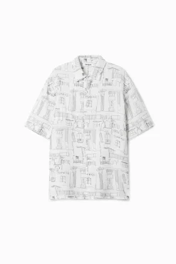 Camisetas|Camisas-Desigual Camisa ilustraciones columnas