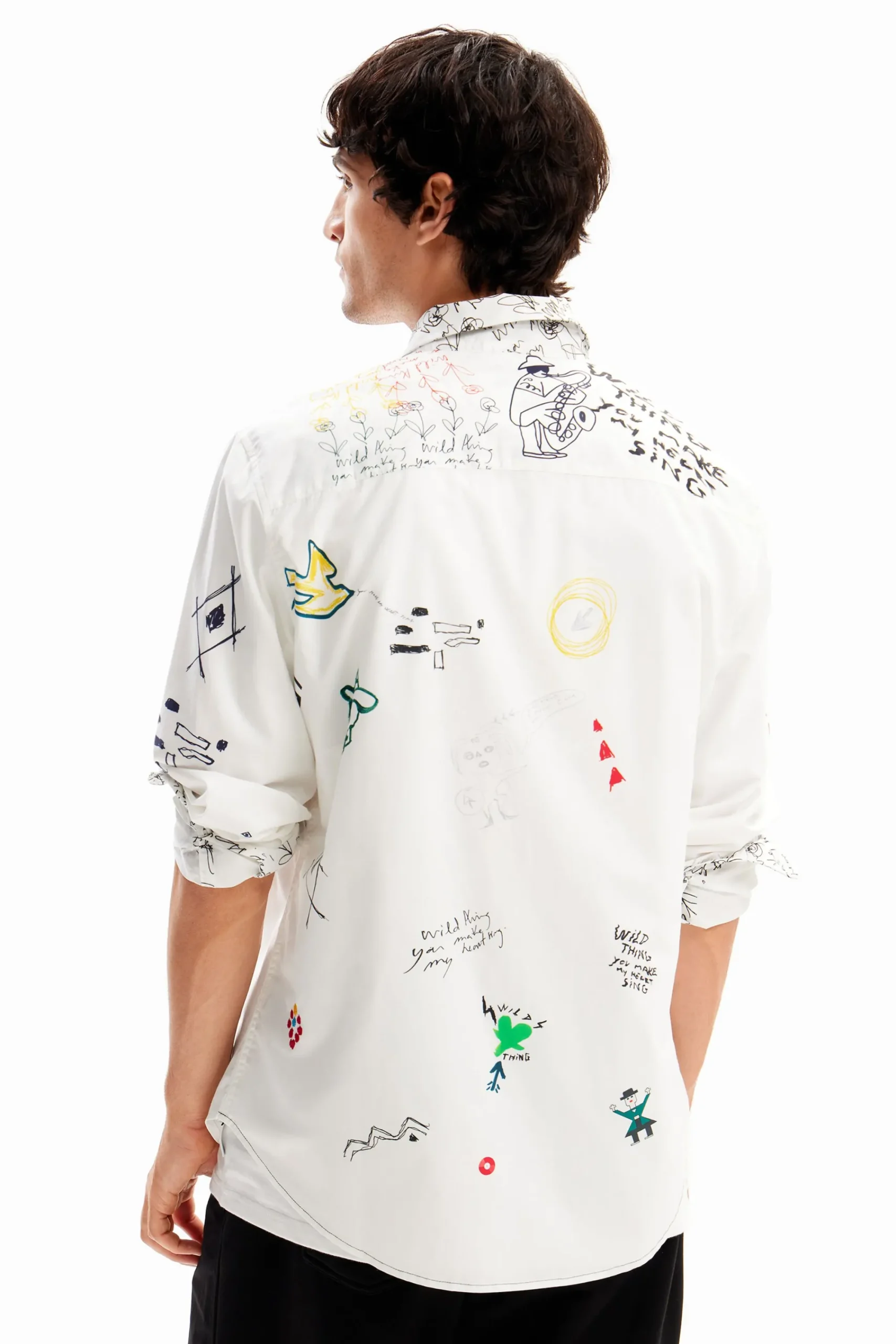 Camisetas|Camisas-Desigual Camisa ilustrada mensajes