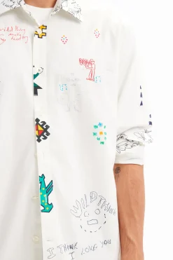 Camisetas|Camisas-Desigual Camisa ilustrada mensajes