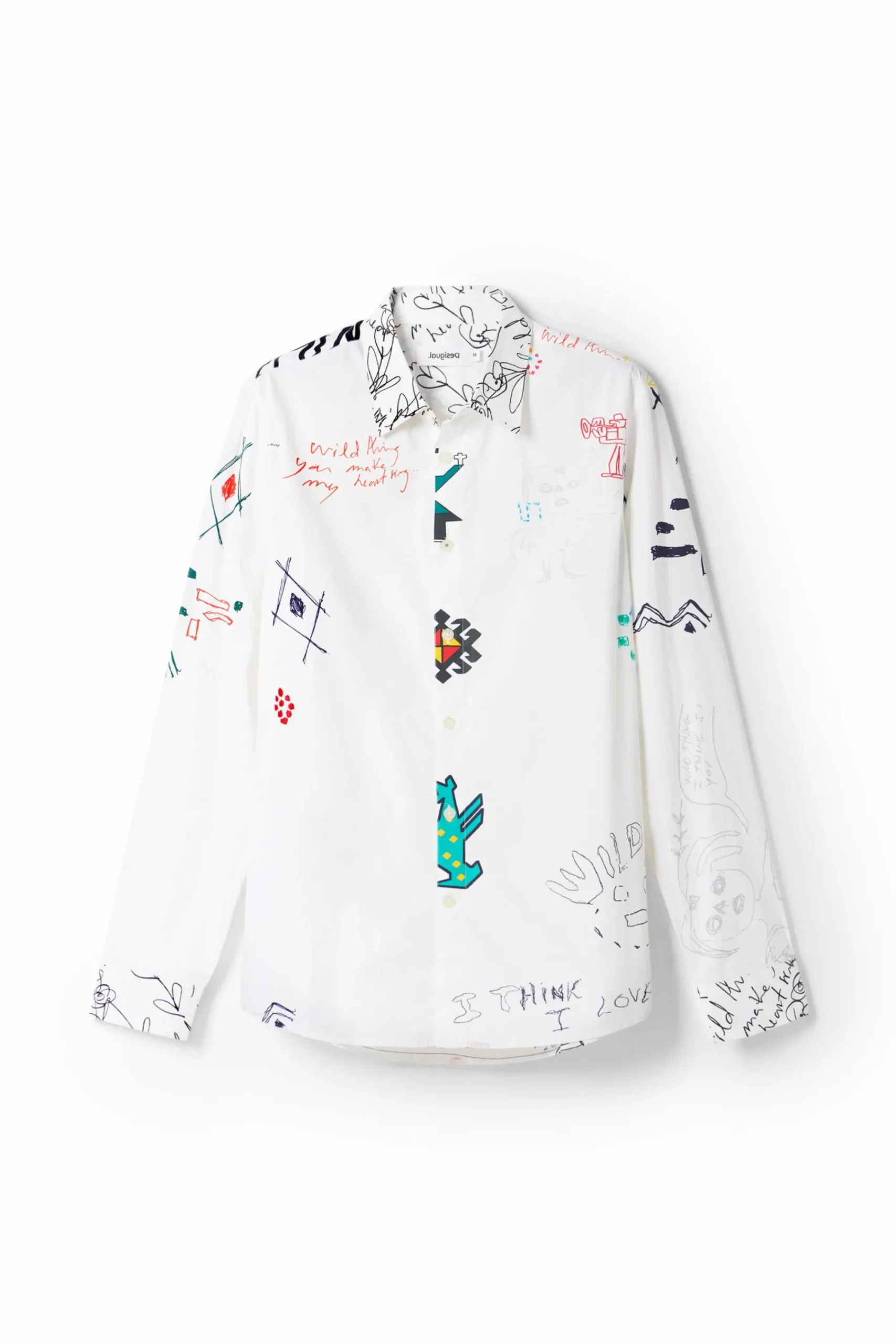 Camisetas|Camisas-Desigual Camisa ilustrada mensajes