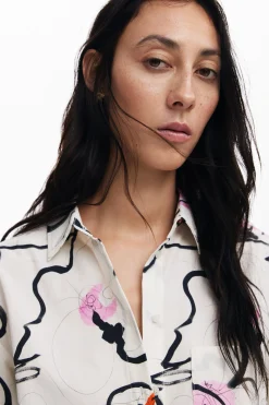 Camisas Y Blusas-Desigual Camisa ligera flores