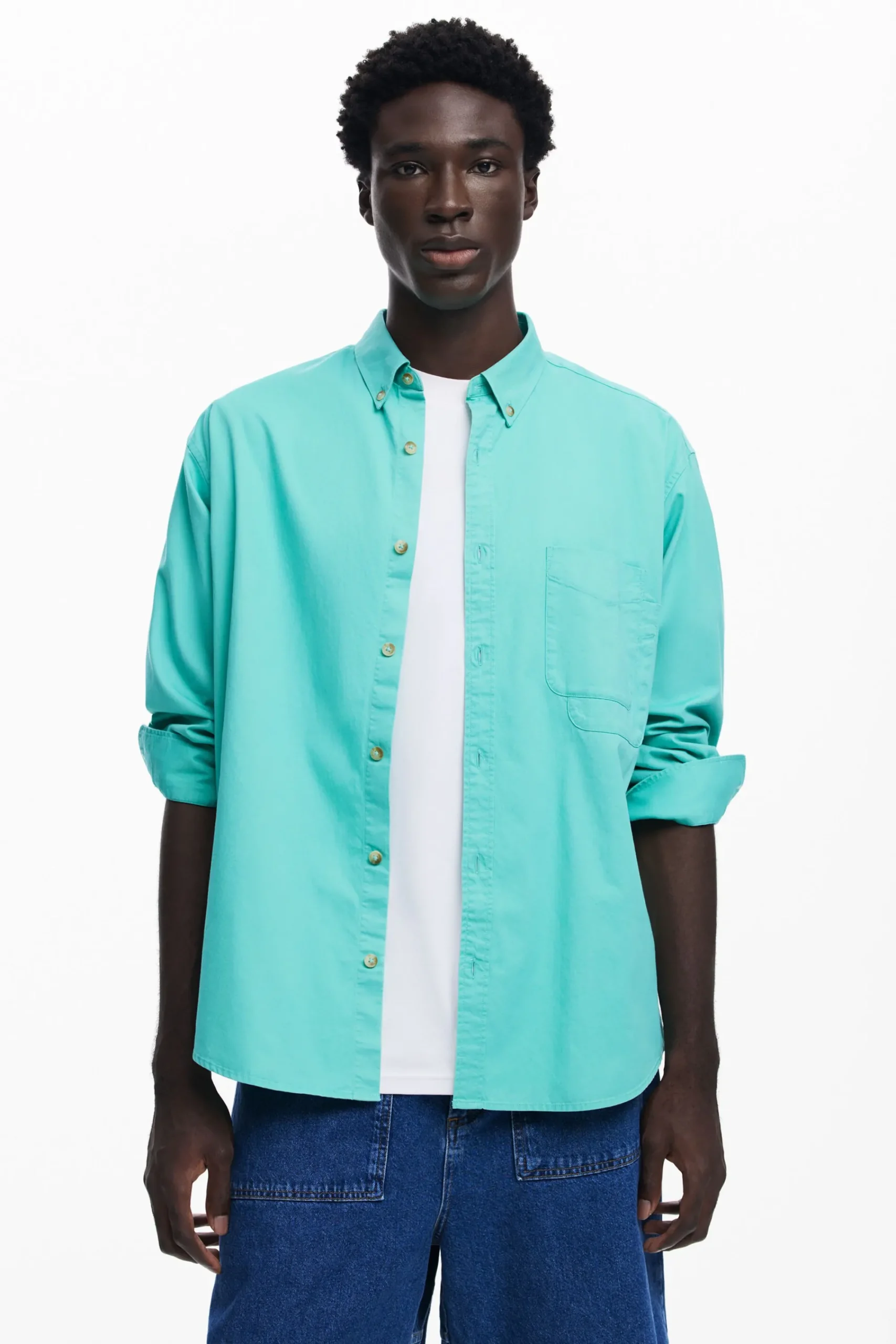 Camisetas|Camisas-Desigual Camisa manga larga algodón