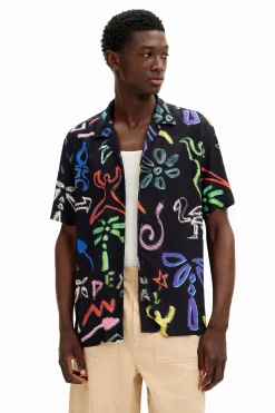 Camisetas|Camisas-Desigual Camisa motivos artísticos