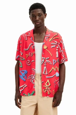 Camisetas|Camisas-Desigual Camisa motivos artísticos