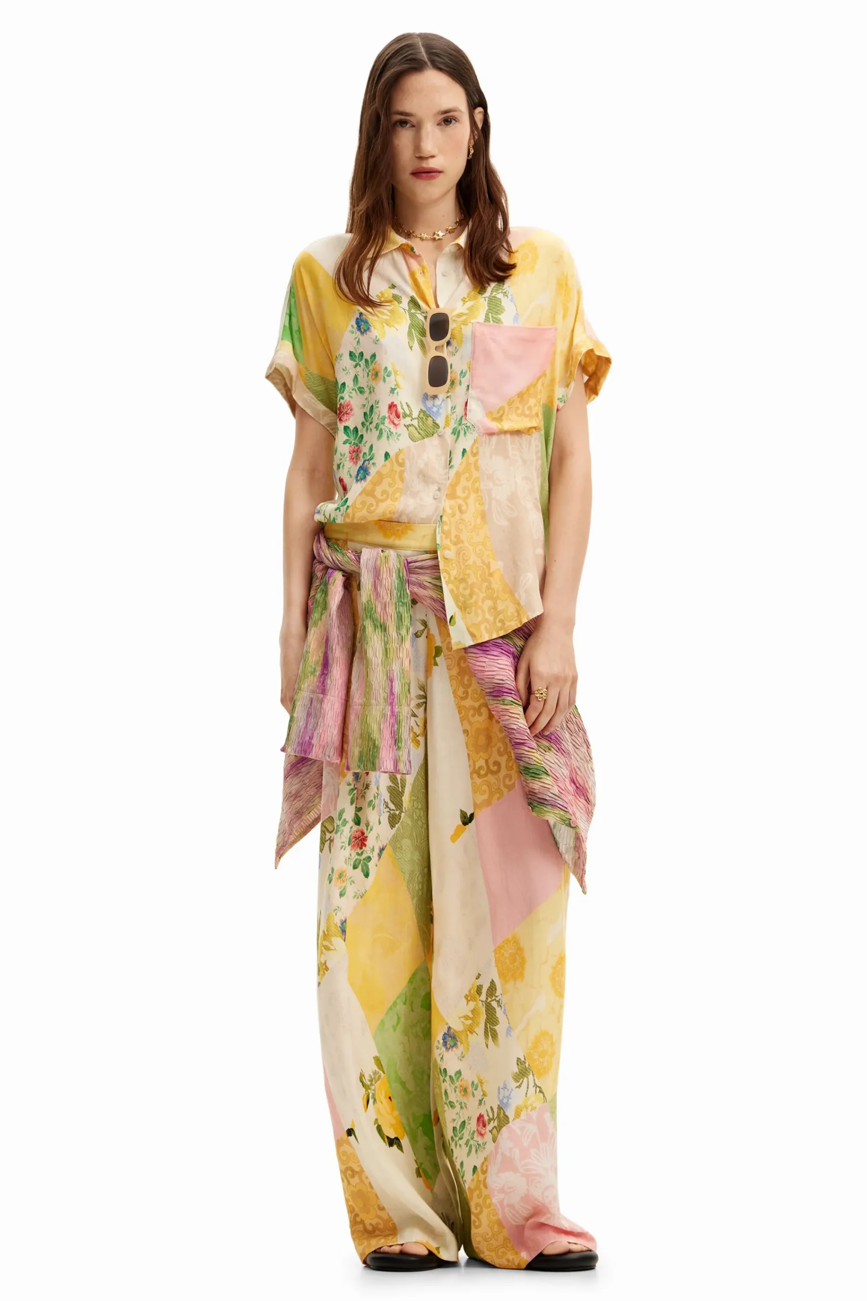 Camisas Y Blusas-Desigual Camisa parcheado floral