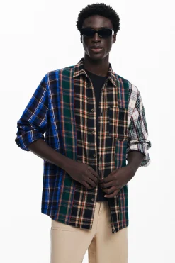 Camisetas|Camisas-Desigual Camisa patch cuadros