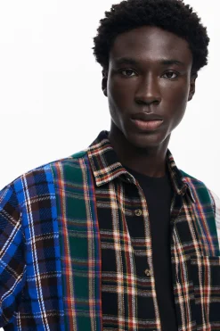 Camisetas|Camisas-Desigual Camisa patch cuadros