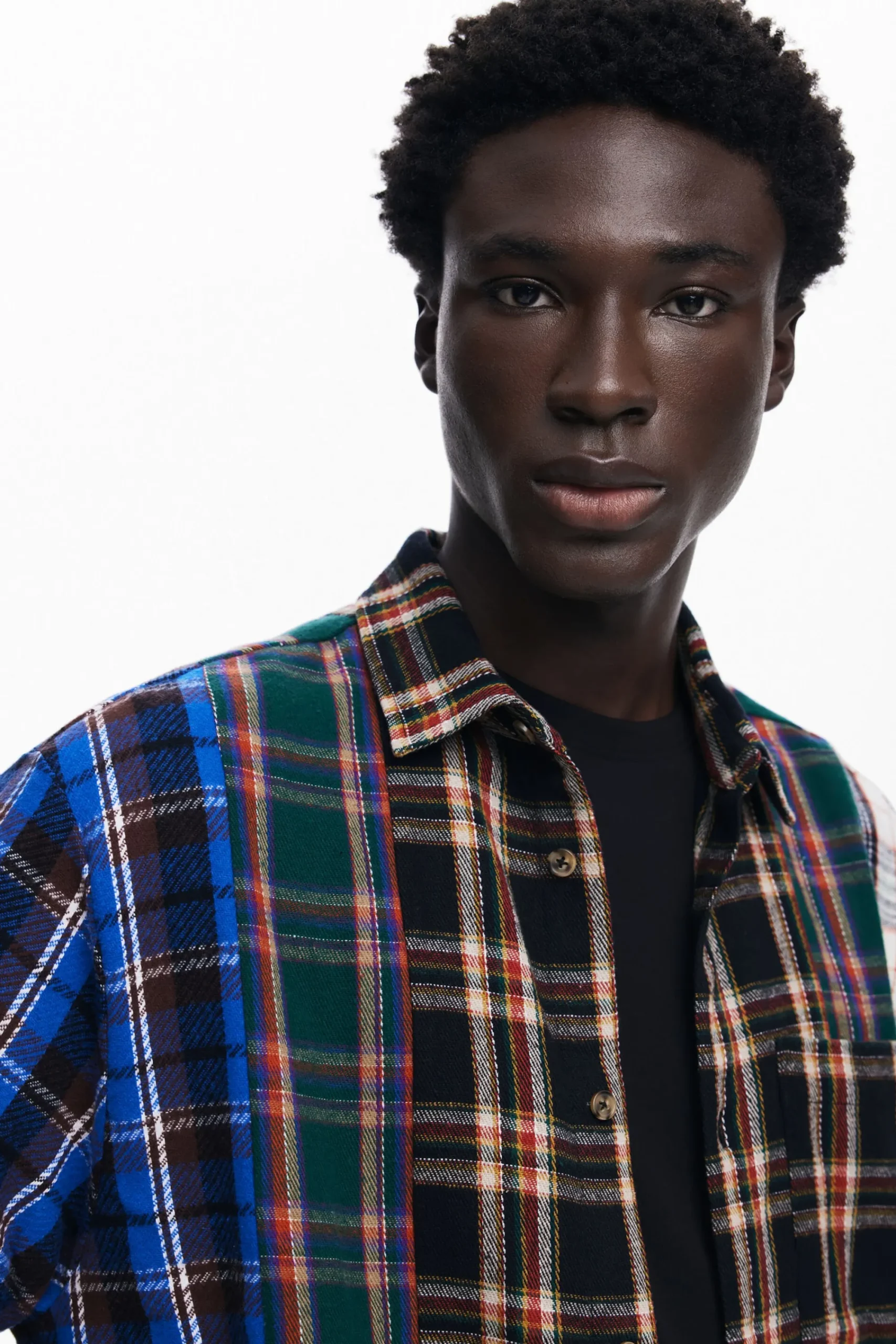 Camisetas|Camisas-Desigual Camisa patch cuadros