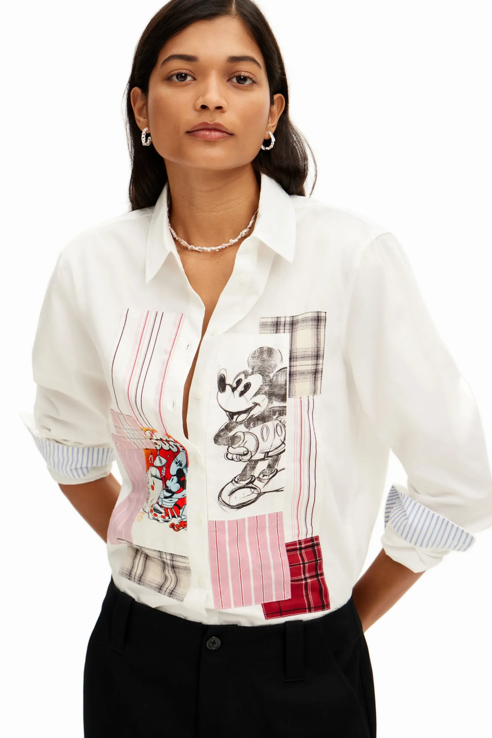 Camisas Y Blusas-Desigual Camisa patch Mickey Mouse