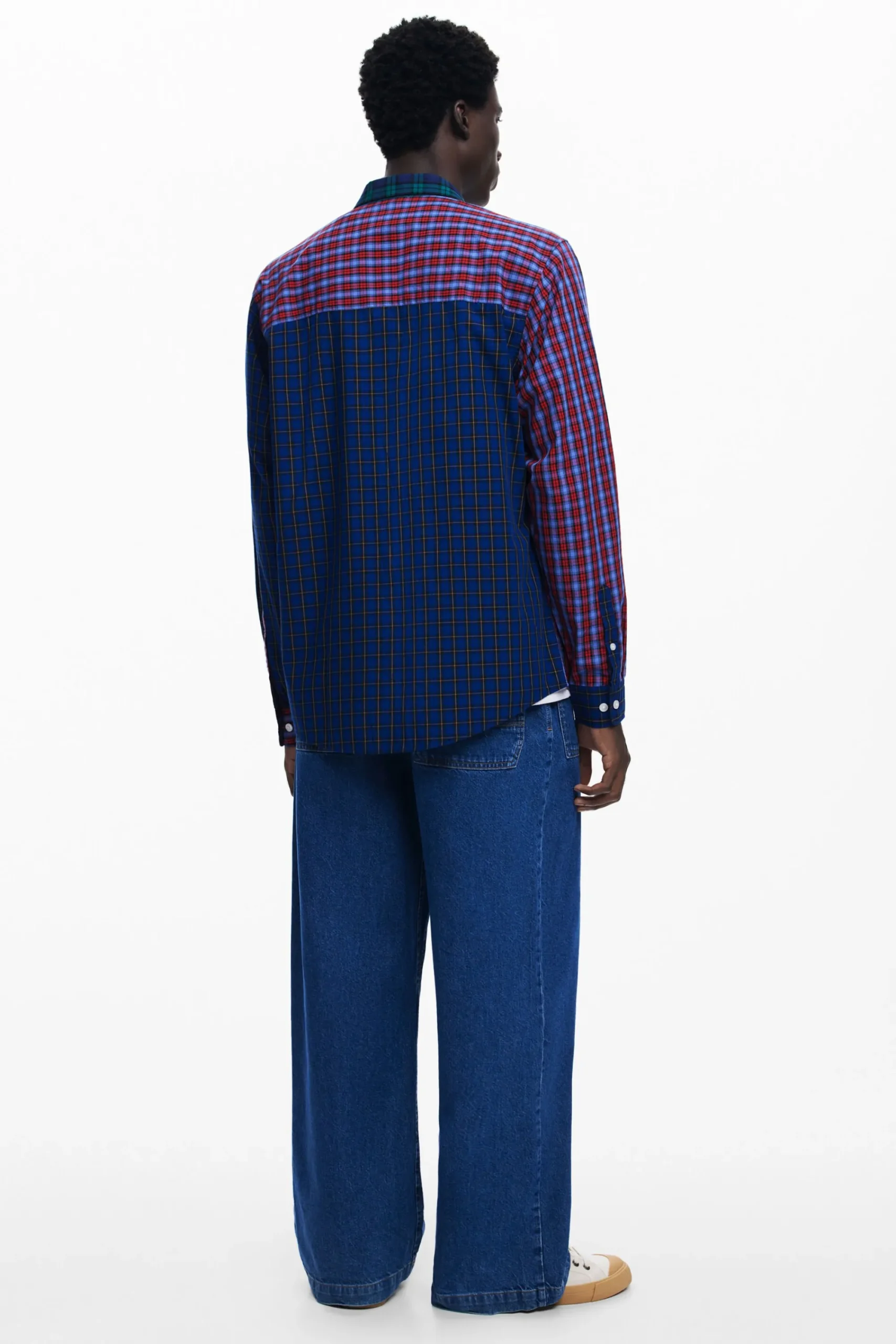 Camisetas|Camisas-Desigual Camisa patchwork cuadros
