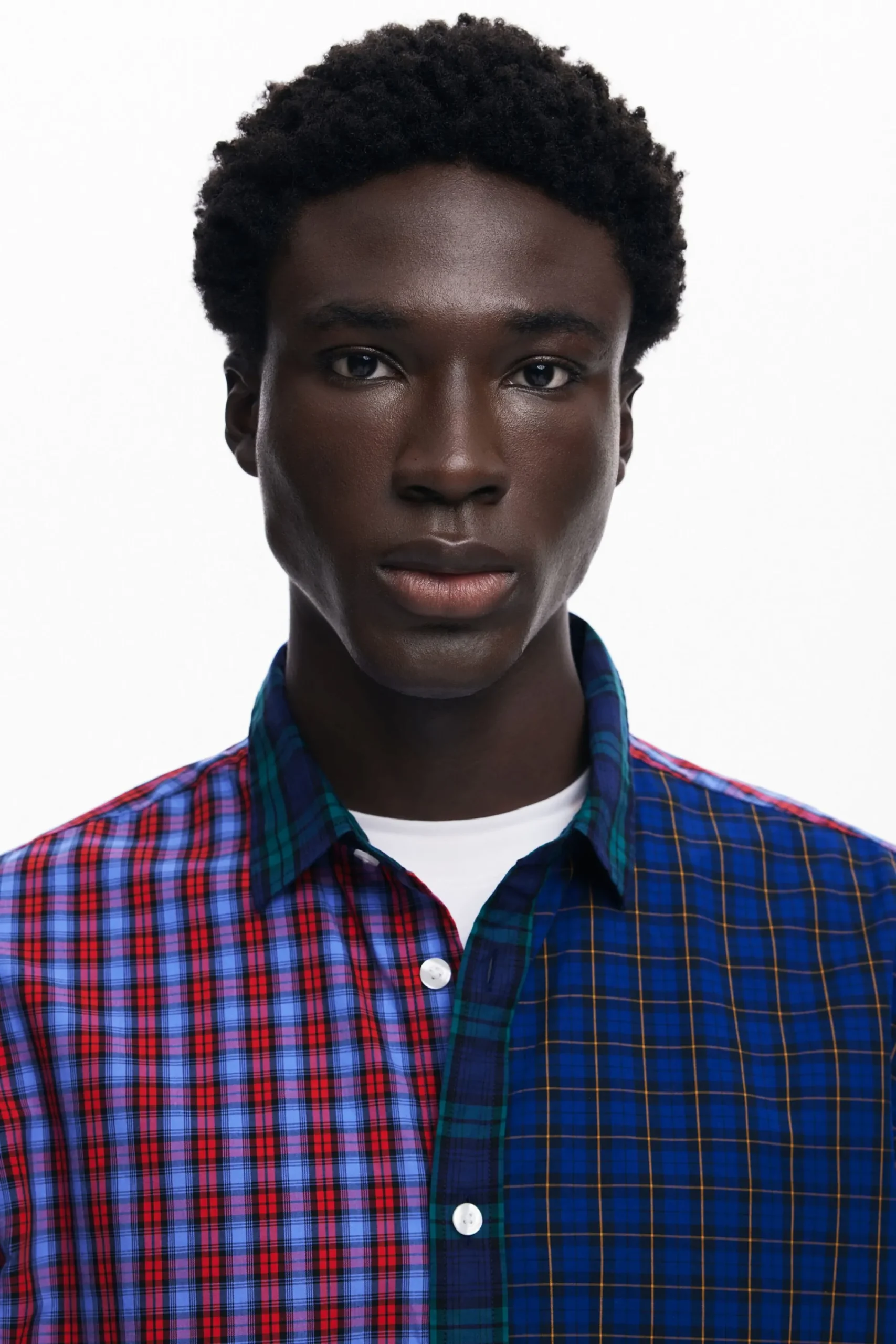 Camisetas|Camisas-Desigual Camisa patchwork cuadros