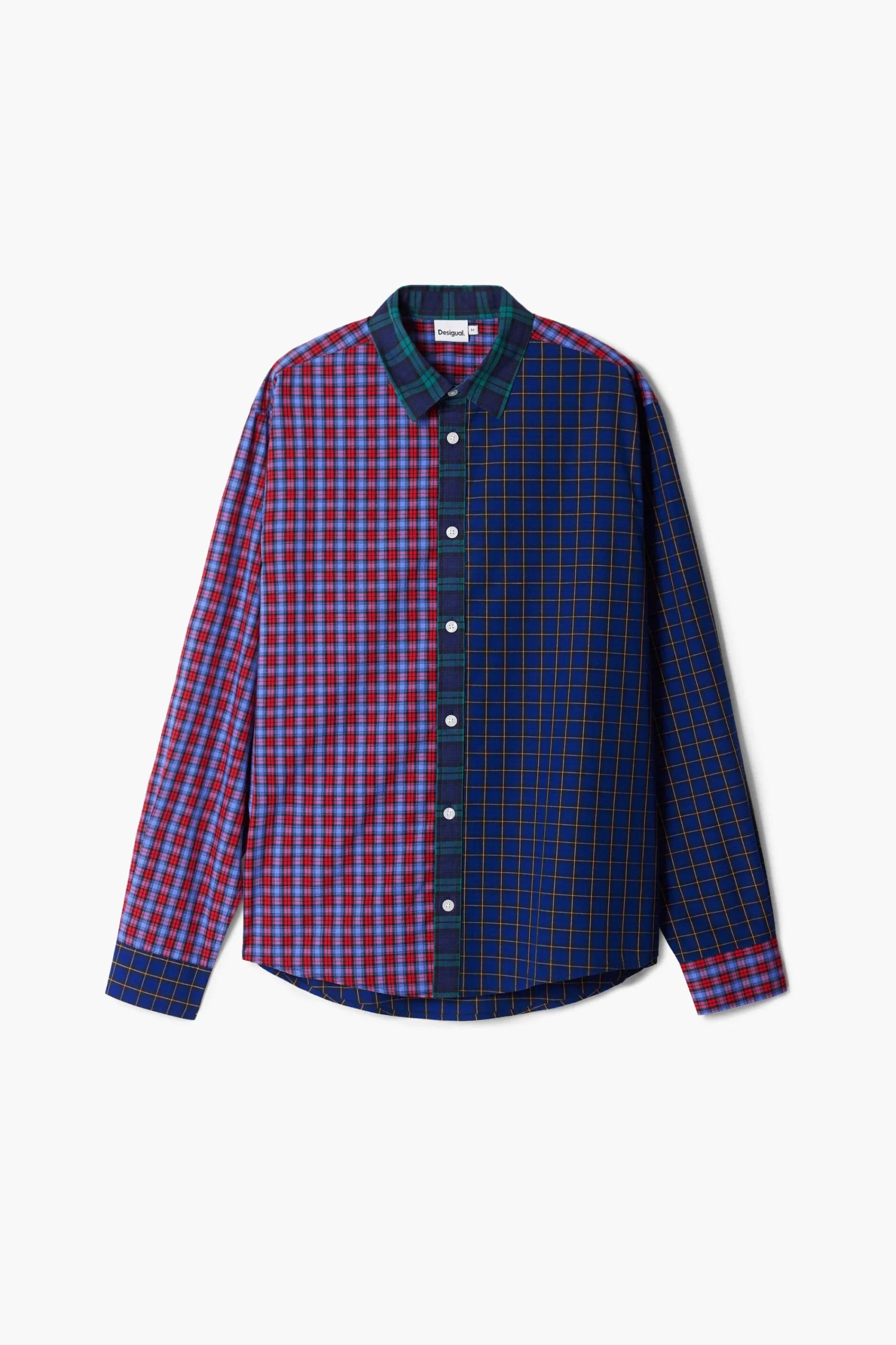 Camisetas|Camisas-Desigual Camisa patchwork cuadros
