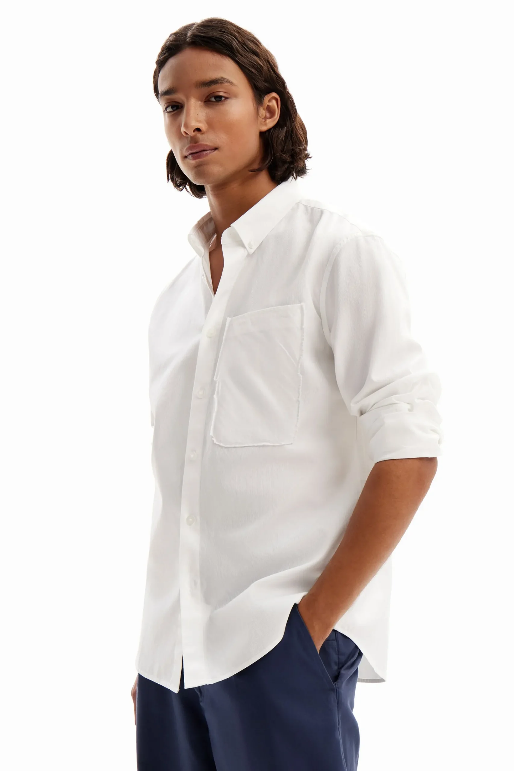 Camisetas|Camisas-Desigual Camisa popelín patchwork
