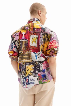 Camisetas|Camisas-Desigual Camisa popelín patchwork