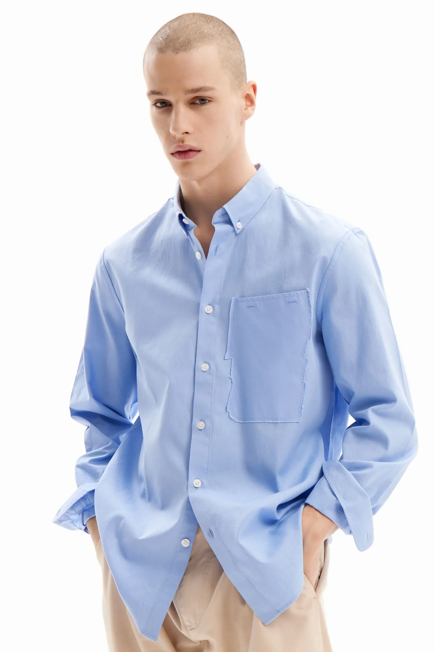 Camisetas|Camisas-Desigual Camisa popelín patchwork