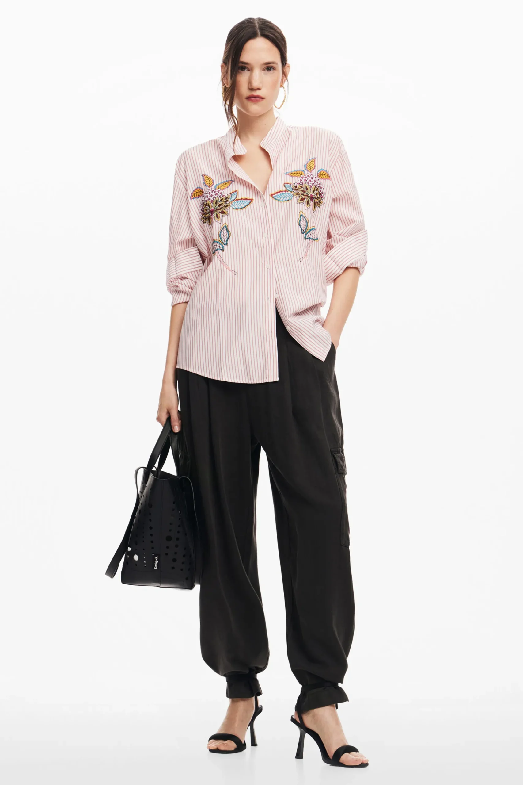 Camisas Y Blusas-Desigual Camisa rayas flores