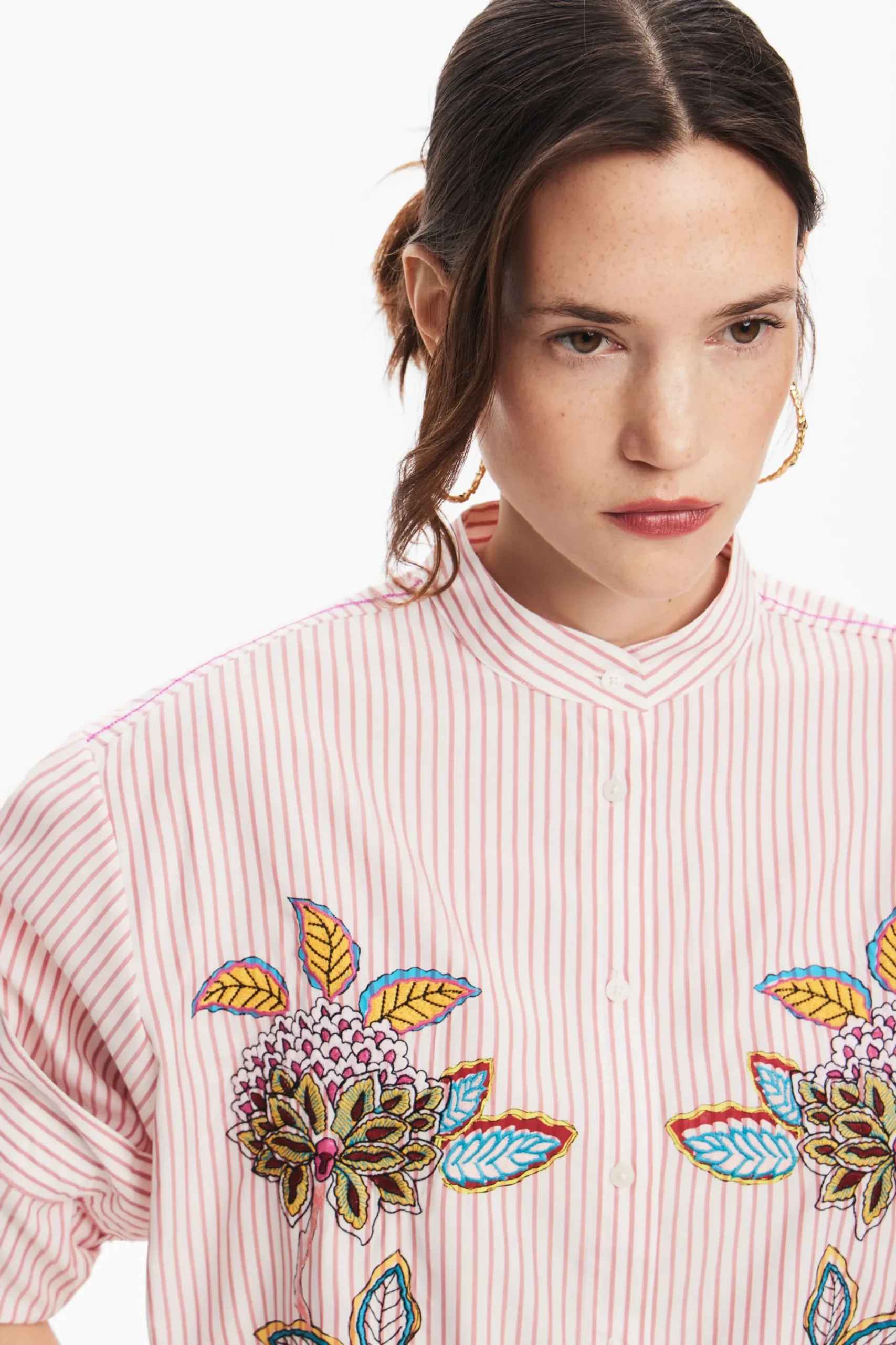 Camisas Y Blusas-Desigual Camisa rayas flores