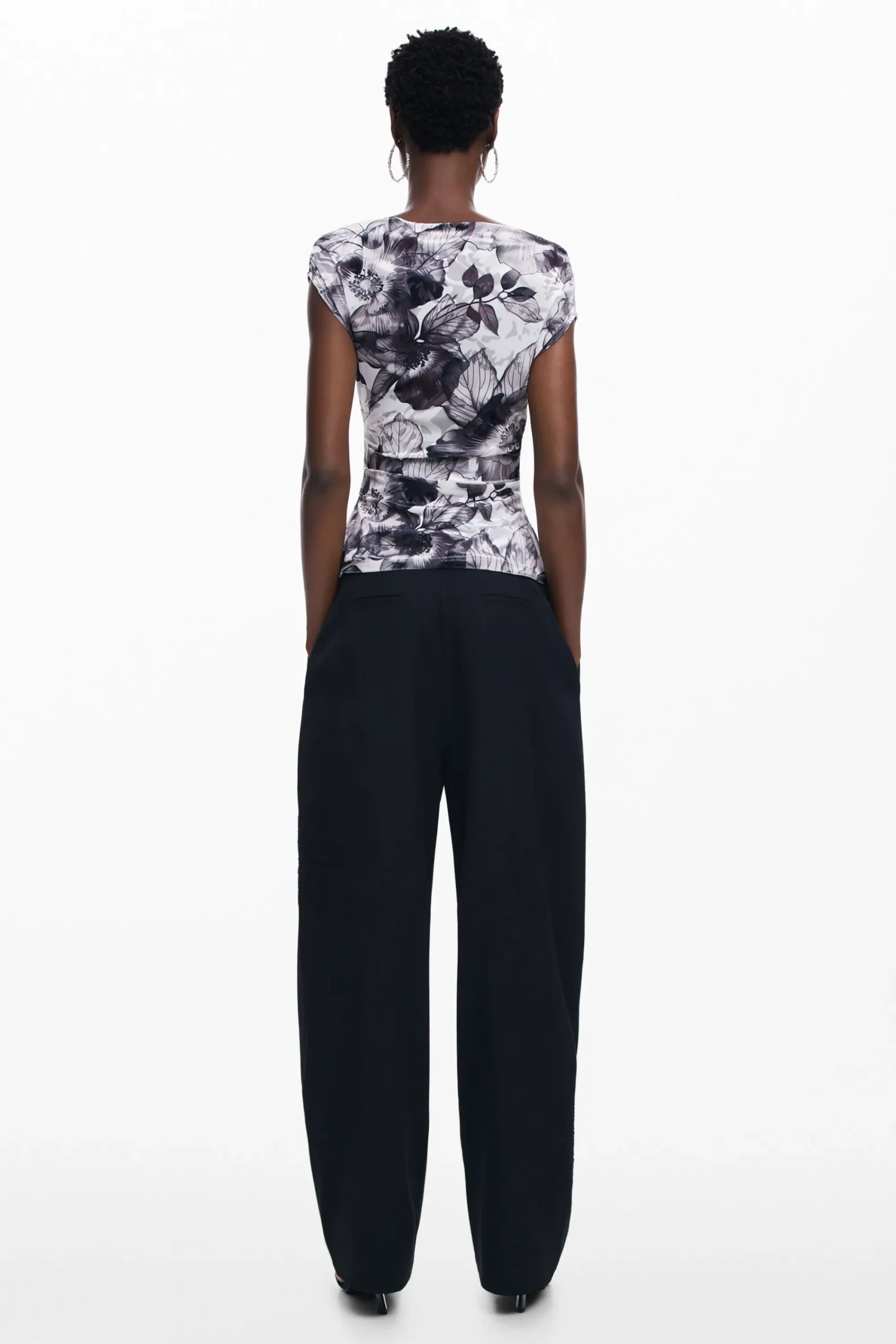 Camisas Y Blusas|Camisetas-Desigual Camiseta asimétrica flores