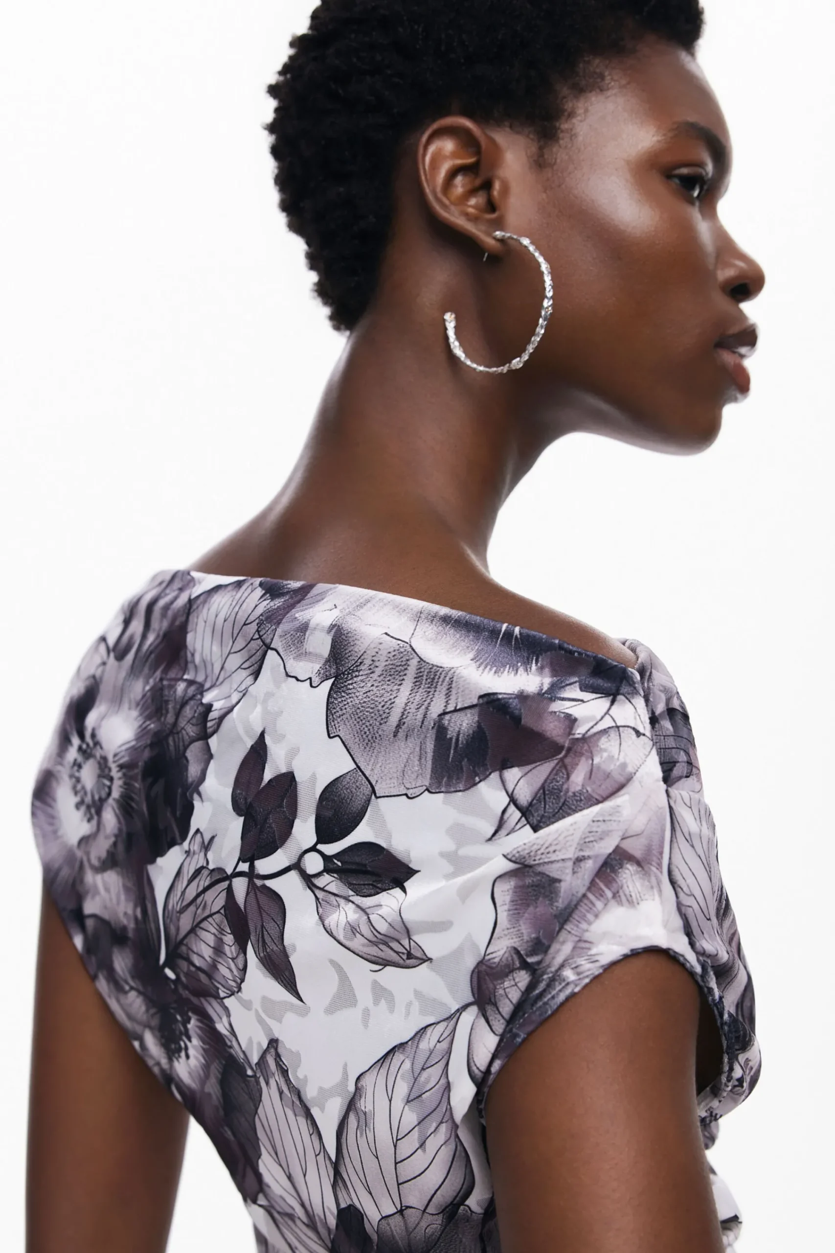 Camisas Y Blusas|Camisetas-Desigual Camiseta asimétrica flores