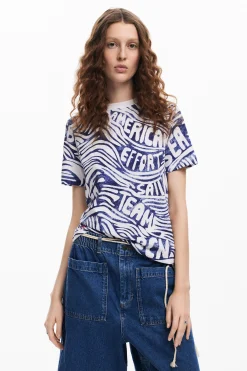 Camisas Y Blusas|Camisetas-Desigual Camiseta azul American Magic