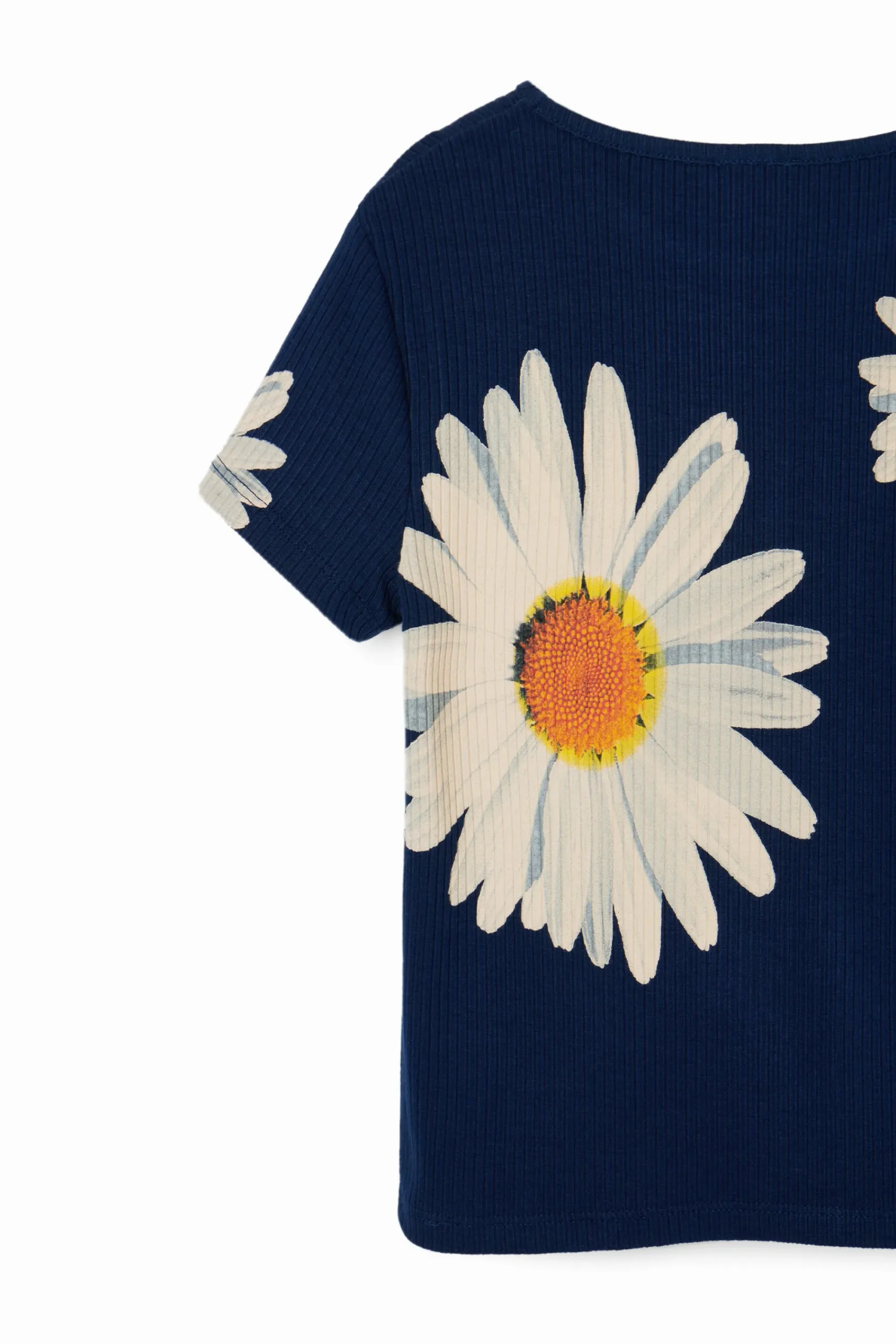 Camisetas Y Camisas-Desigual Camiseta canalé margaritas