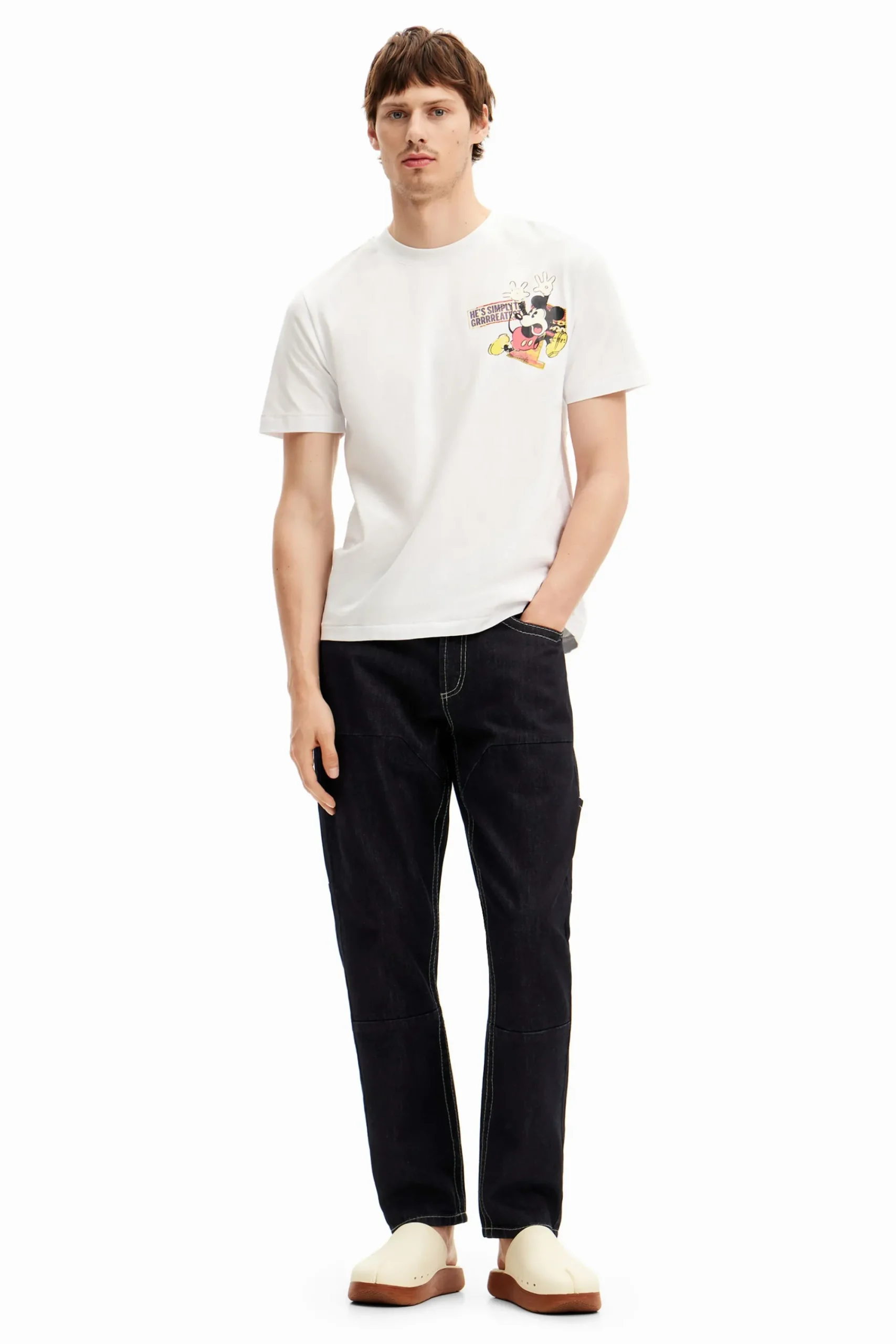 Camisetas-Desigual Camiseta de manga corta Mickey Mouse y frase