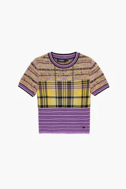 Ropa De Punto|Camisas Y Blusas-Desigual Camiseta de punto cuadros