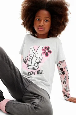 Camisetas Y Camisas-Desigual Camiseta doble manga Daisy
