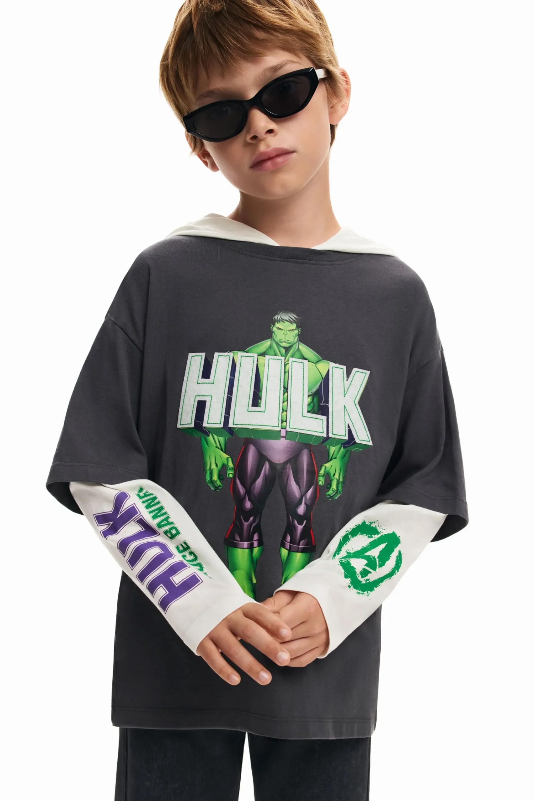 Camisetas Y Camisas-Desigual Camiseta doble manga Hulk