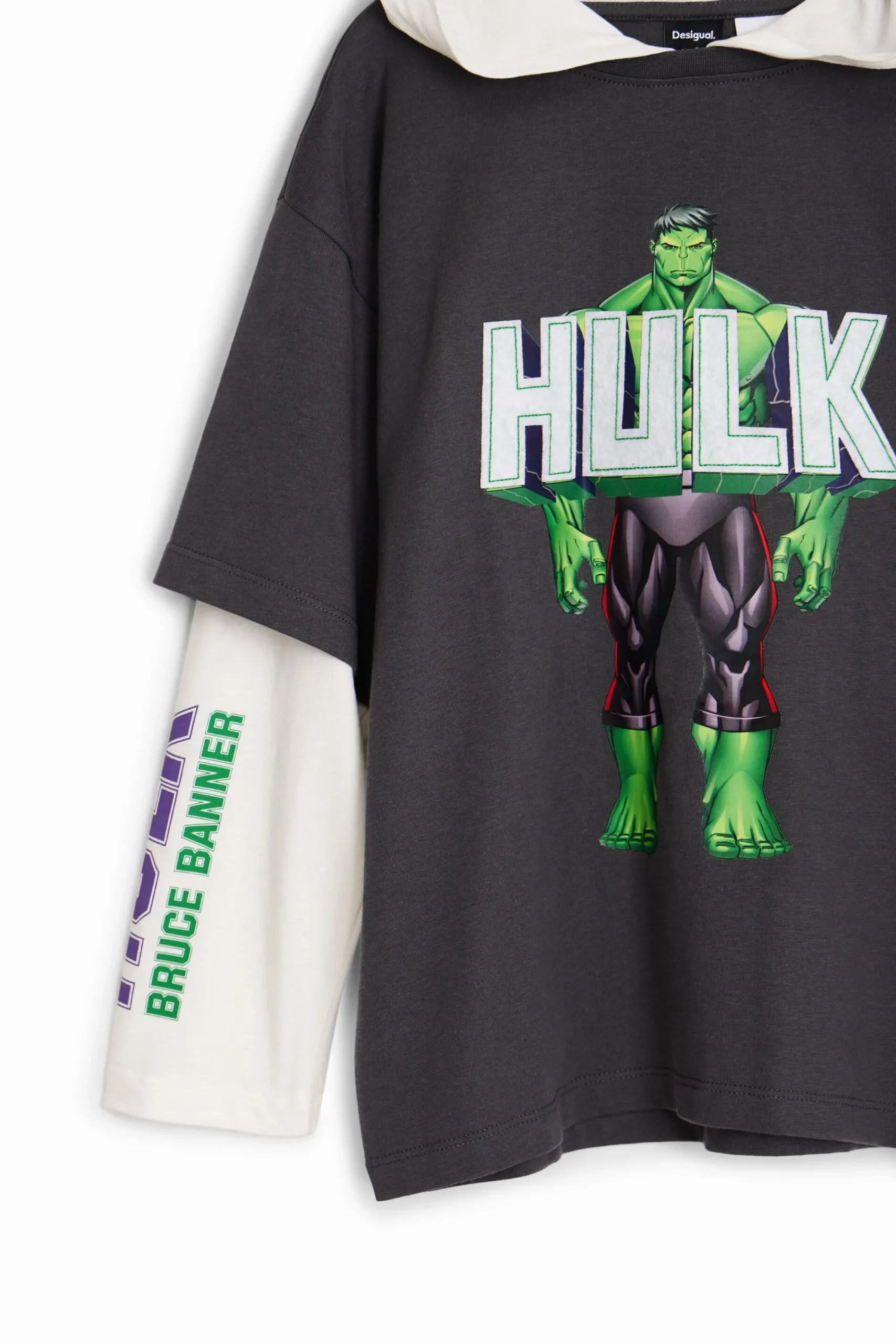 Camisetas Y Camisas-Desigual Camiseta doble manga Hulk