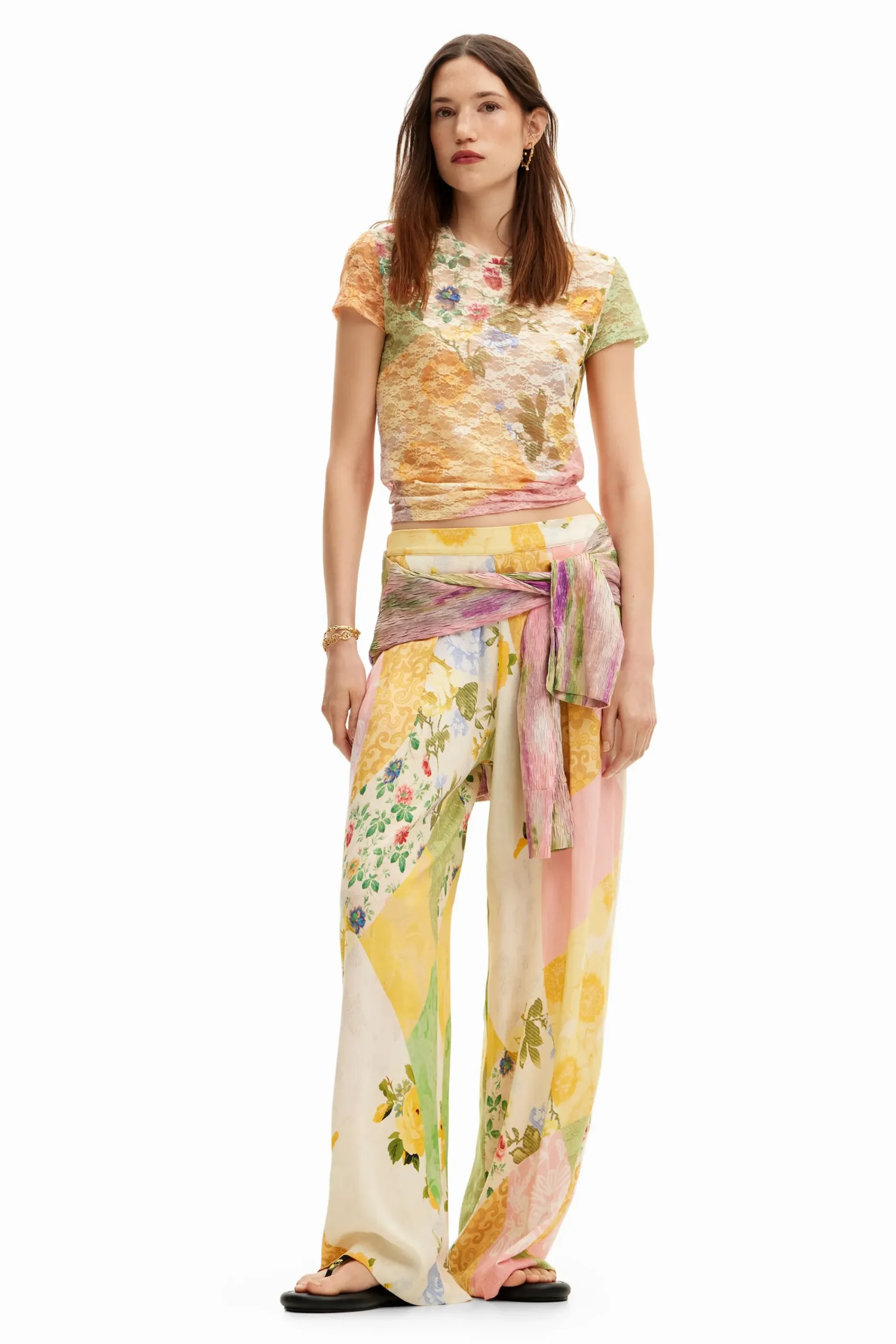 Camisas Y Blusas|Camisetas-Desigual Camiseta encaje fores