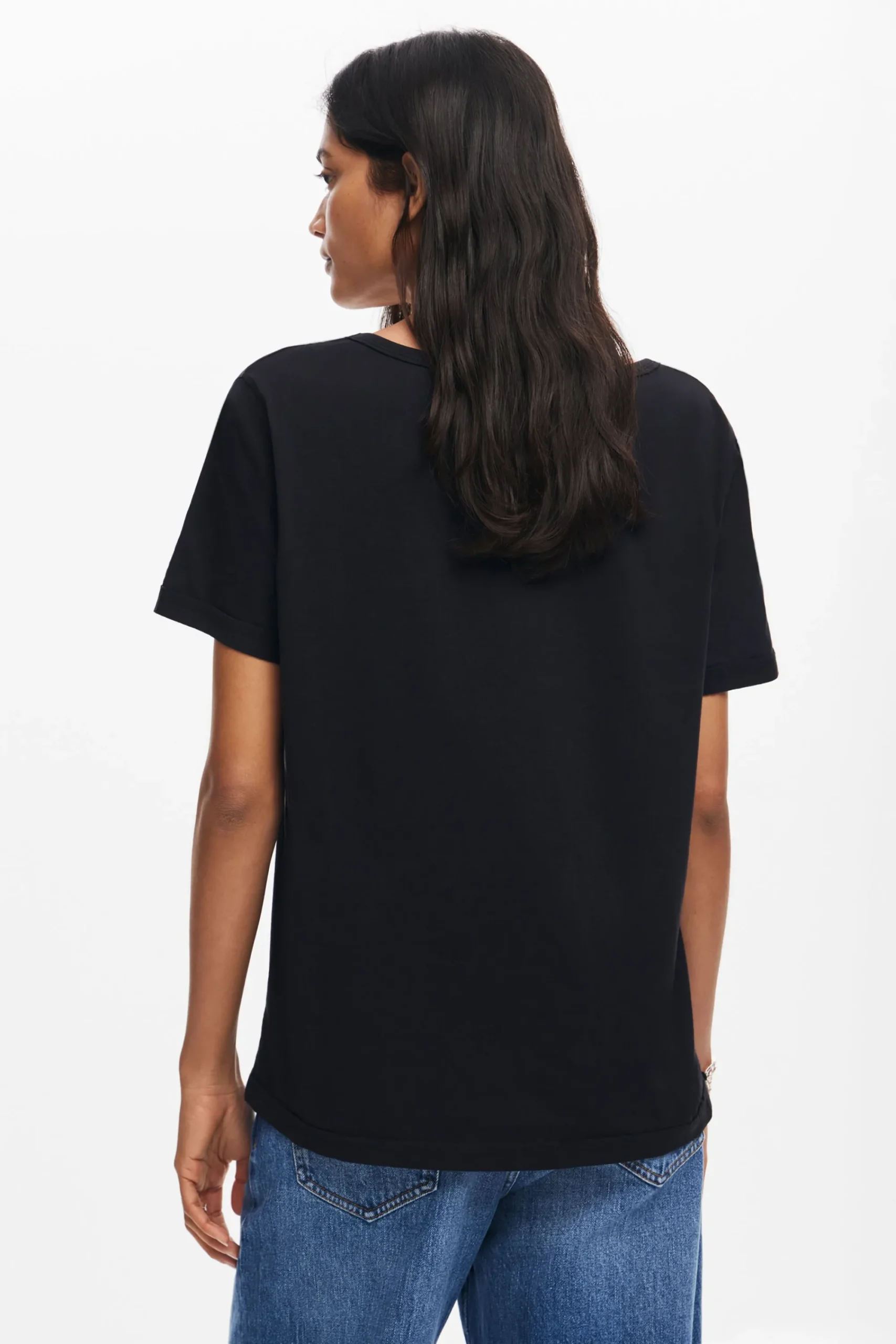Camisas Y Blusas|Camisetas-Desigual Camiseta escote pico flor