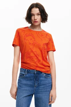 Camisas Y Blusas|Camisetas-Desigual Camiseta estampado caras