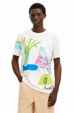 Camisetas-Desigual Camiseta estampado dibujos