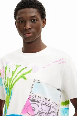 Camisetas-Desigual Camiseta estampado dibujos