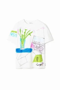 Camisetas-Desigual Camiseta estampado dibujos