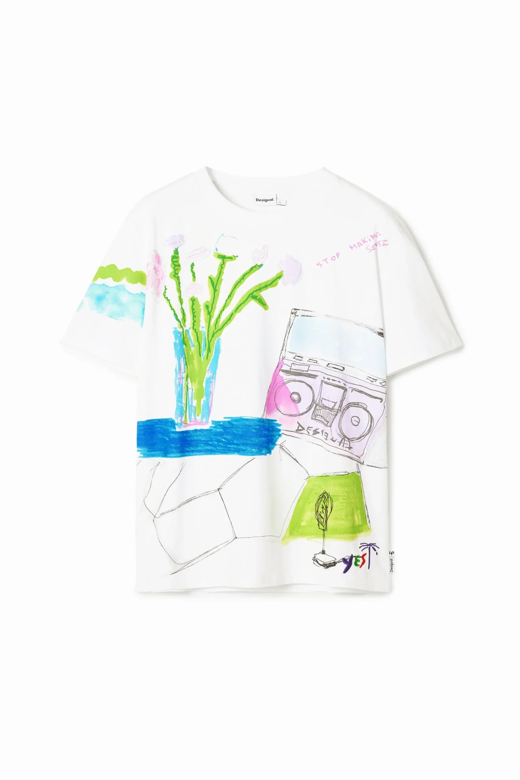 Camisetas-Desigual Camiseta estampado dibujos