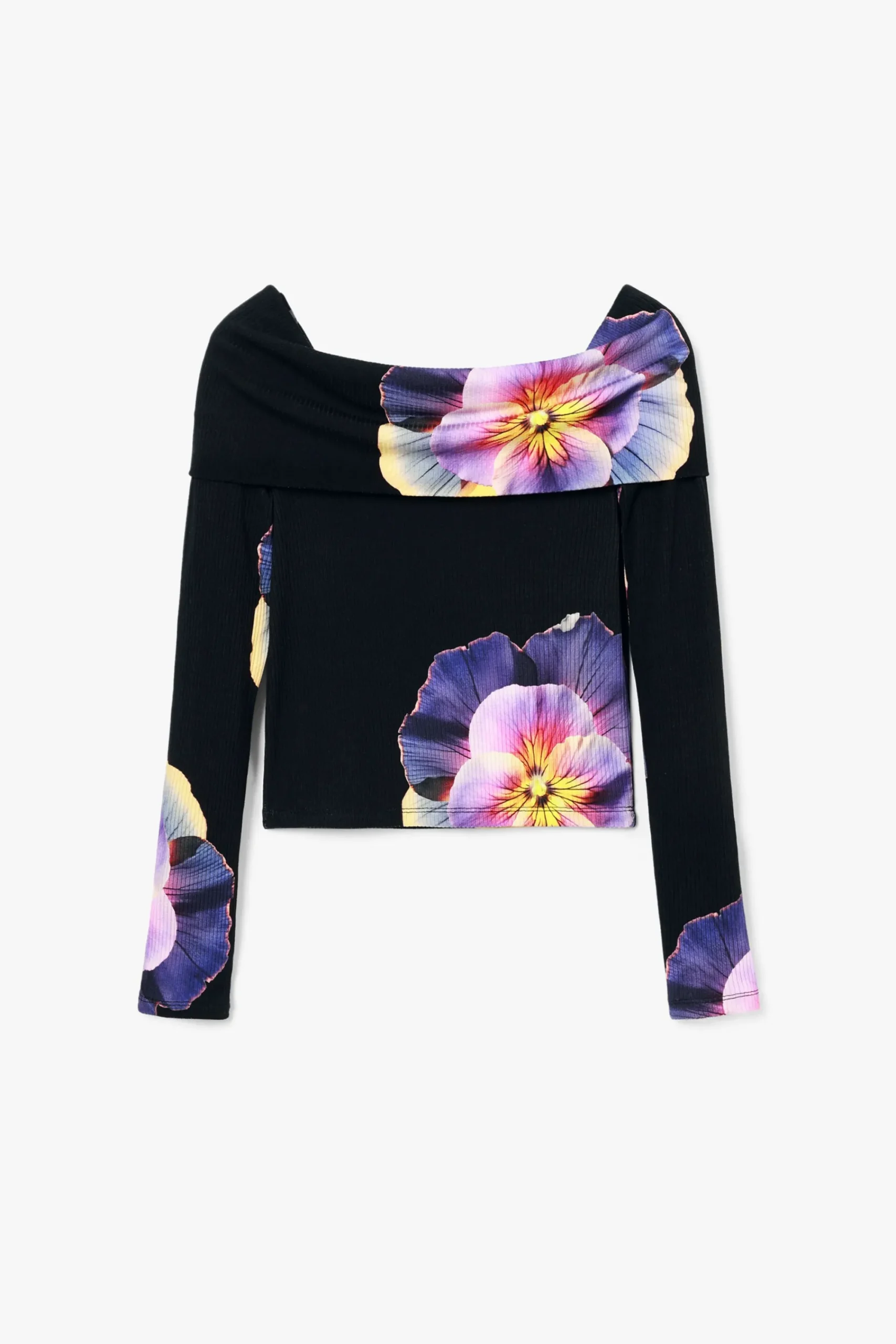 Ropa De Punto|Camisas Y Blusas-Desigual Camiseta estampado flores M. Christian Lacroix