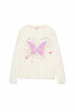 Camisetas Y Camisas-Desigual Camiseta estampado mariposa