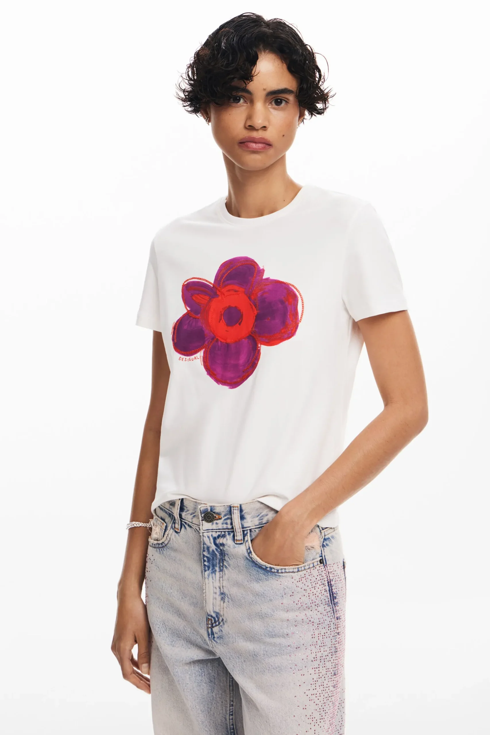 Camisas Y Blusas|Camisetas-Desigual Camiseta flor