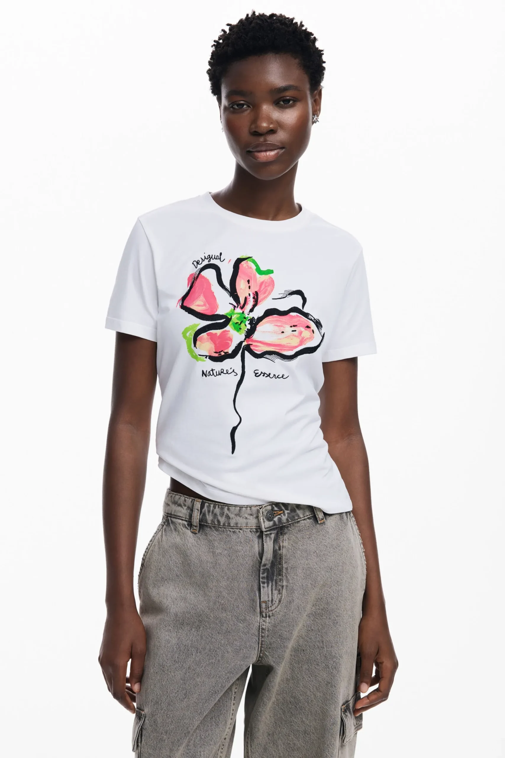 Camisas Y Blusas|Camisetas-Desigual Camiseta flor