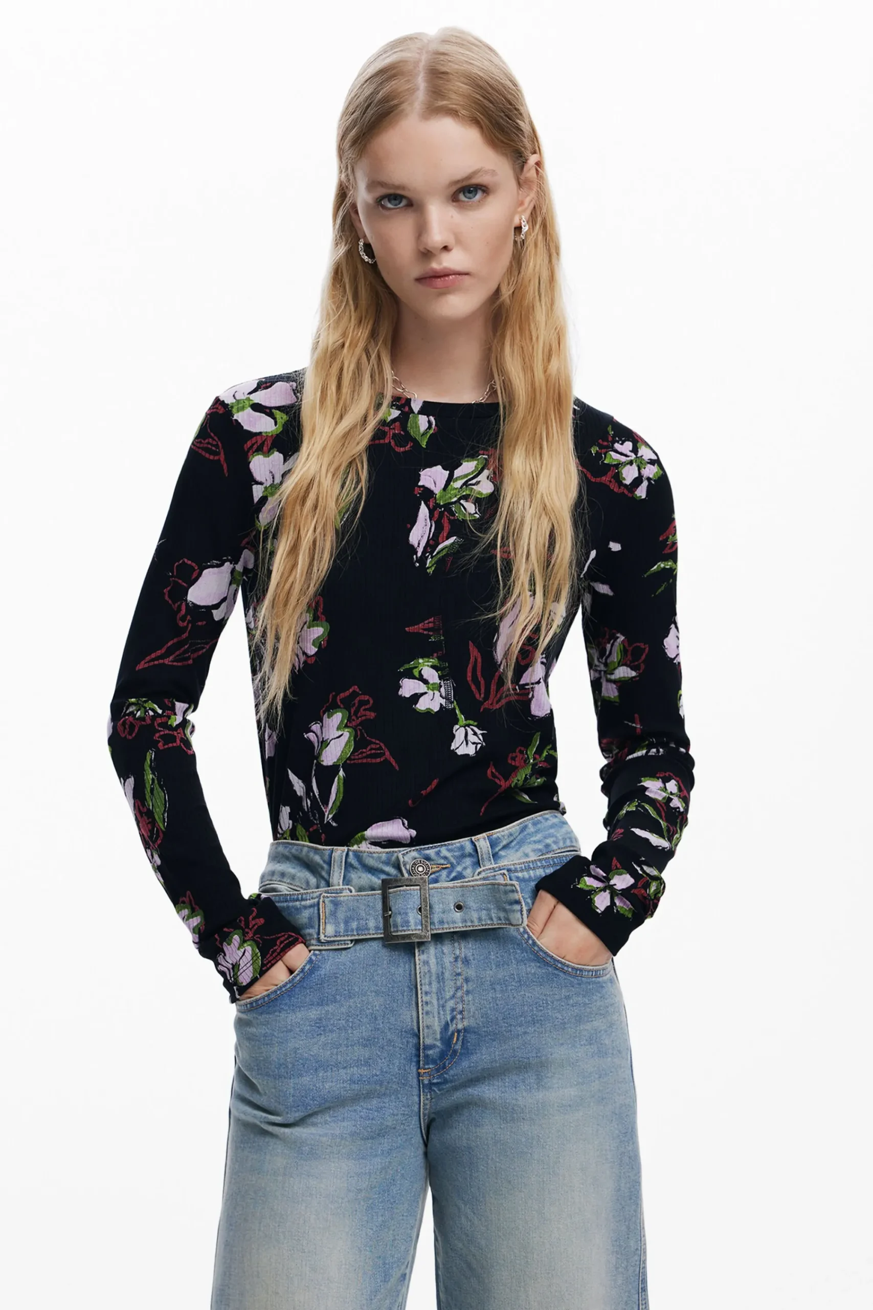 Camisas Y Blusas|Camisetas-Desigual Camiseta flores