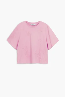 Camisas Y Blusas|Camisetas-Desigual Camiseta flores bordadas