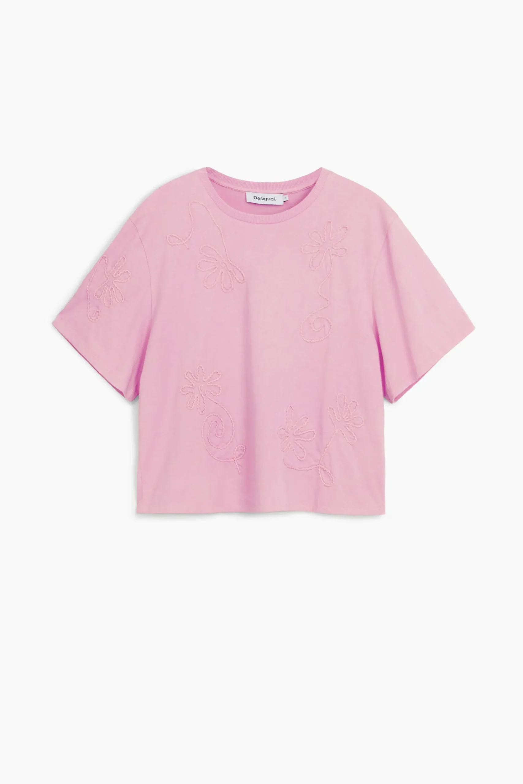 Camisas Y Blusas|Camisetas-Desigual Camiseta flores bordadas