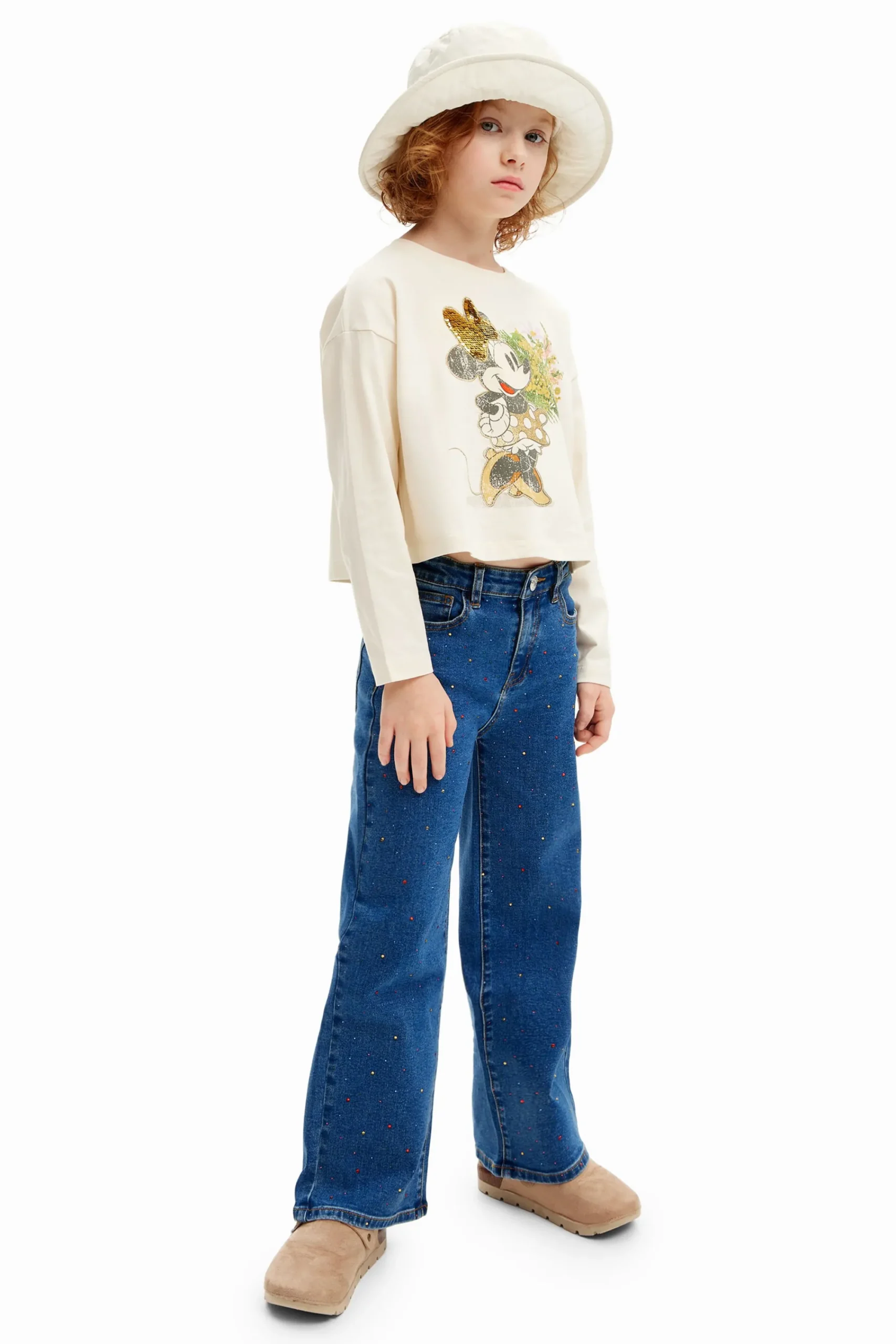 Camisetas Y Camisas-Desigual Camiseta flores Minnie Mouse