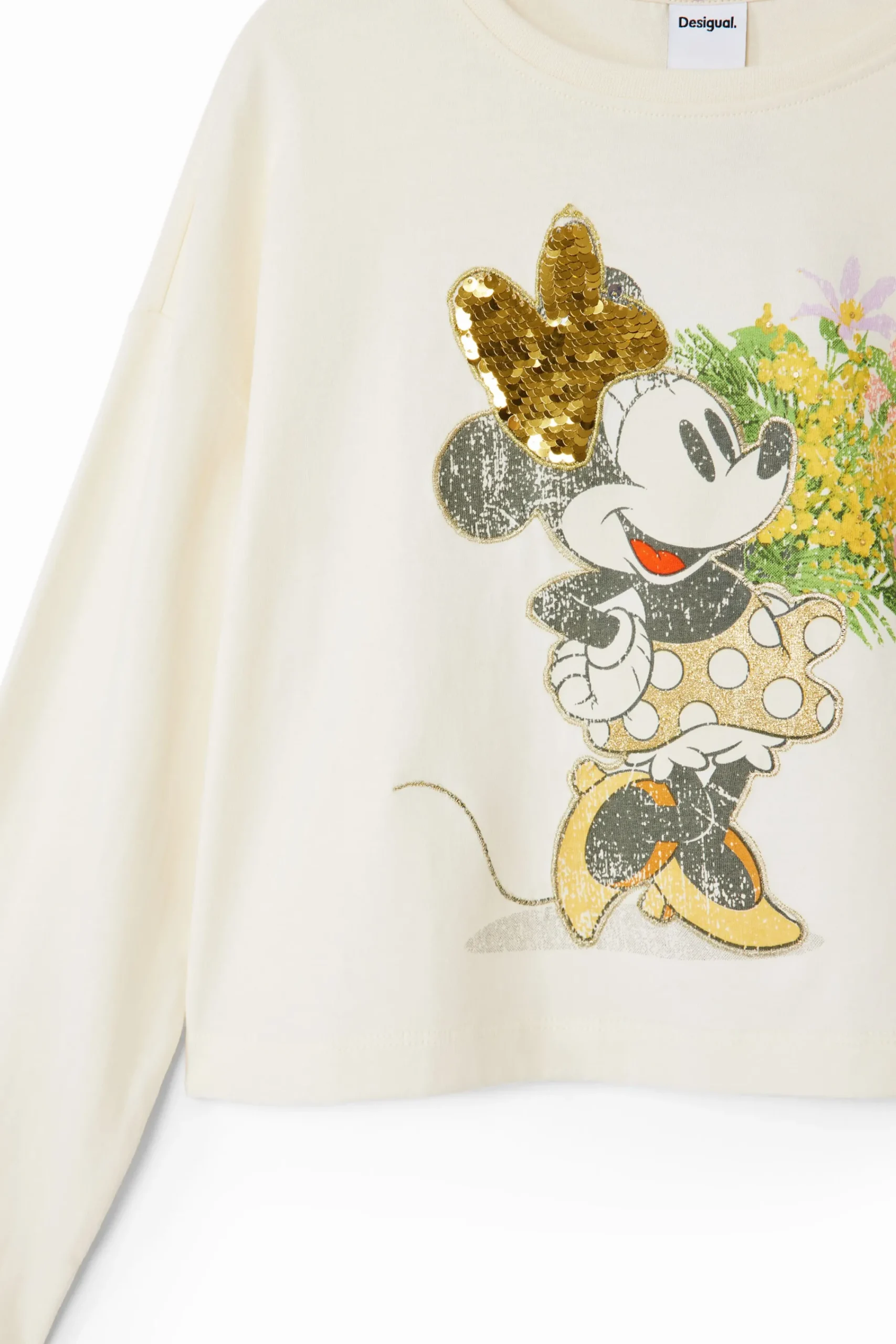 Camisetas Y Camisas-Desigual Camiseta flores Minnie Mouse
