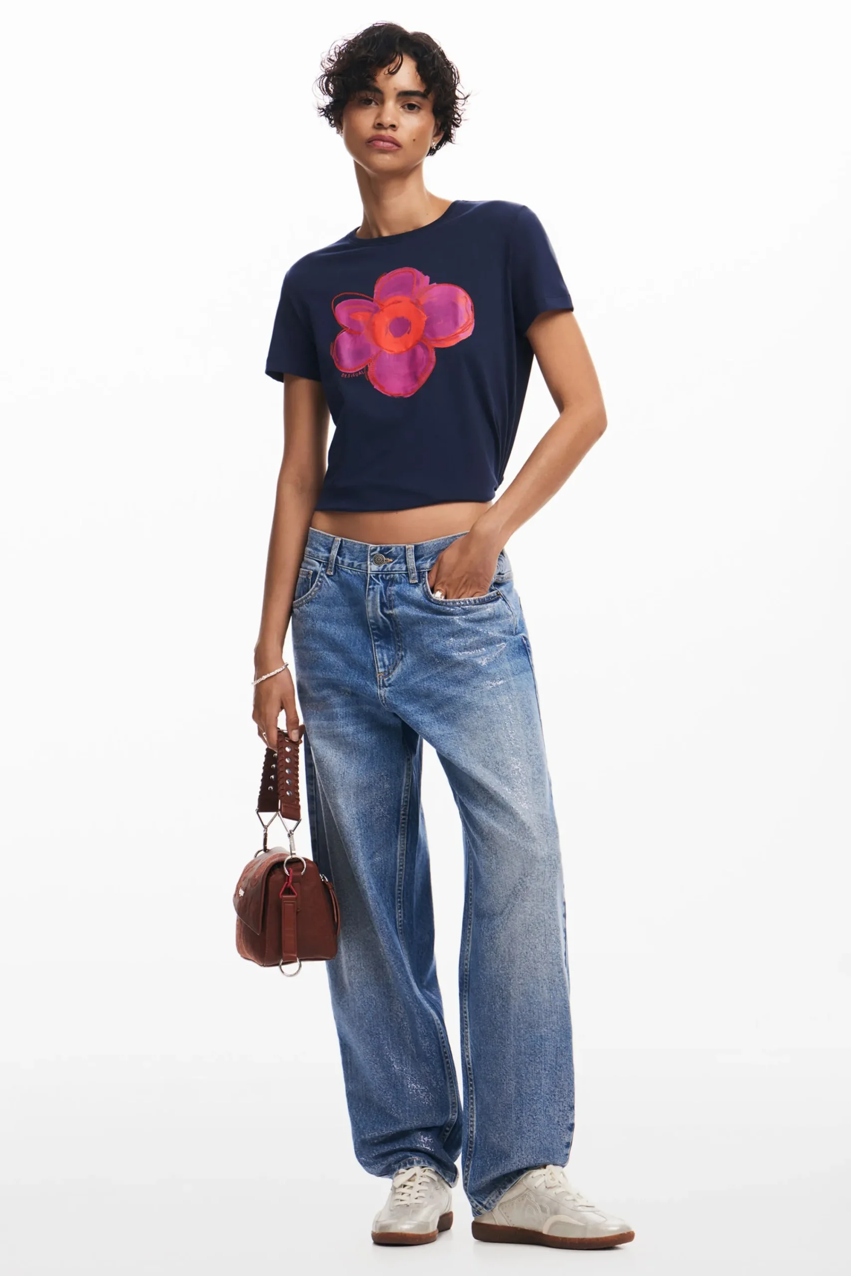 Camisas Y Blusas|Camisetas-Desigual Camiseta ilustración flor