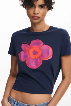 Camisas Y Blusas|Camisetas-Desigual Camiseta ilustración flor