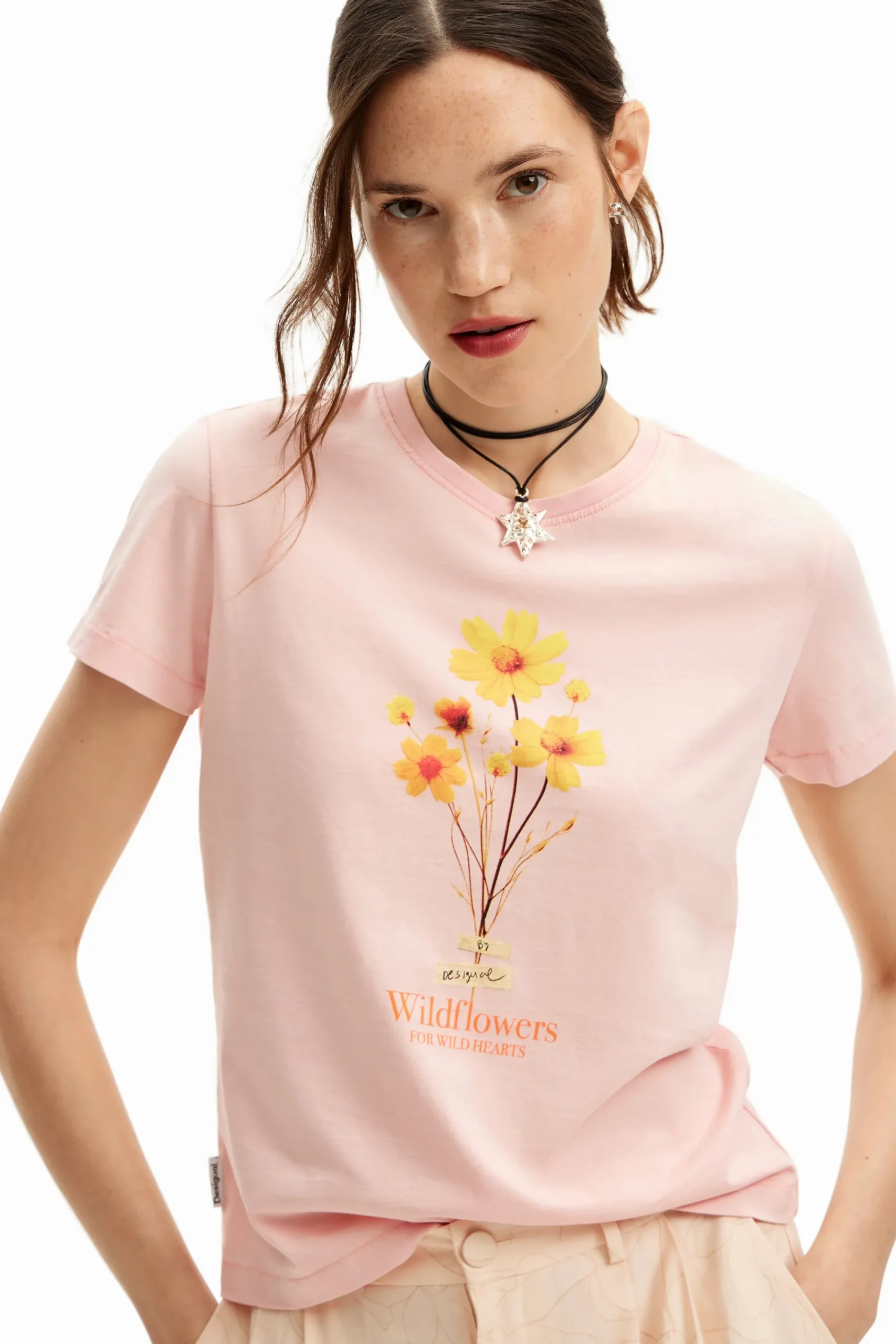 Camisas Y Blusas|Camisetas-Desigual Camiseta ilustración margarita