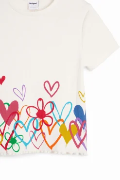 Camisetas Y Camisas-Desigual Camiseta ilustraciones corazones